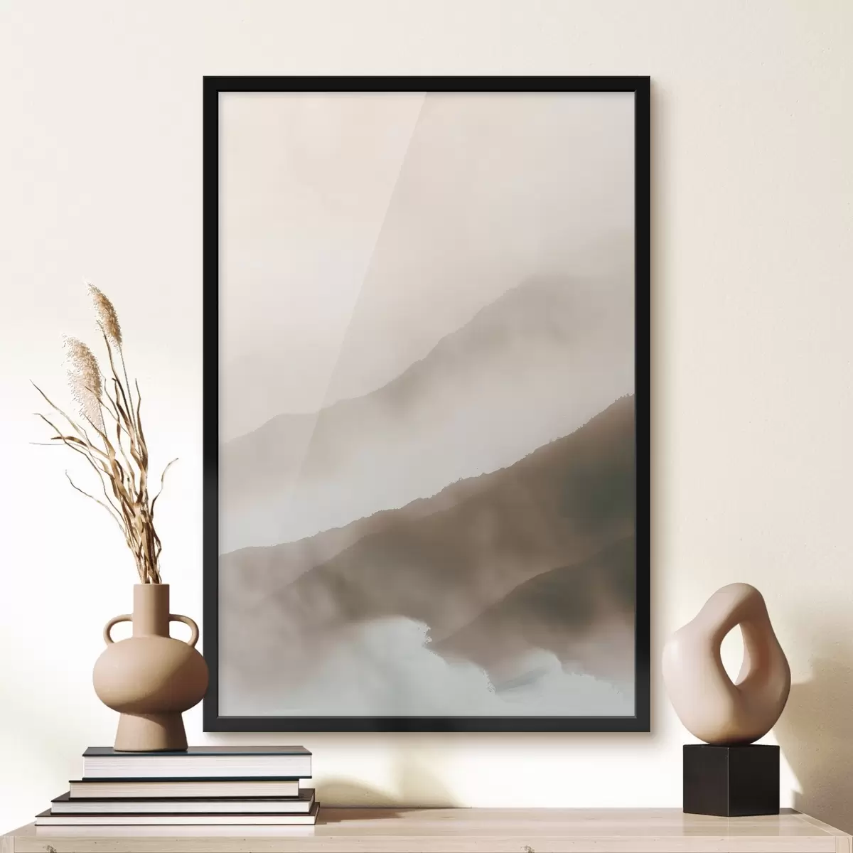 Poster Sanfte, nebelumhüllte Berge f38640