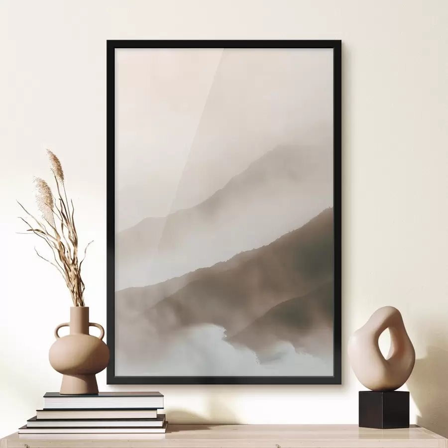 Fototapete Sanfte, nebelumhüllte Berge f38640