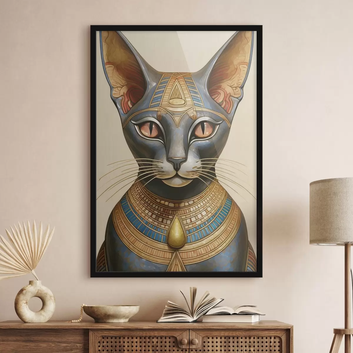 Poster Majestätische ägyptische Katze im zeremoniellen Kleid f38724