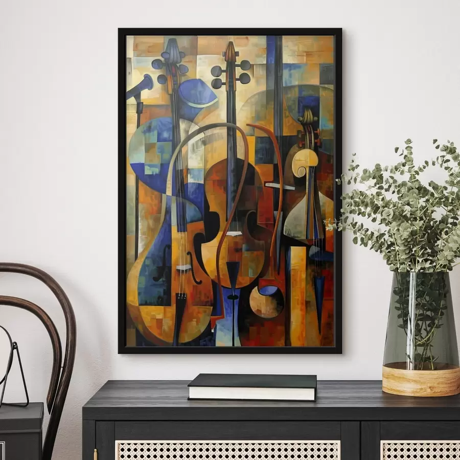 Fototapete Schwingende Saiten in harmonischer Umarmung f38880