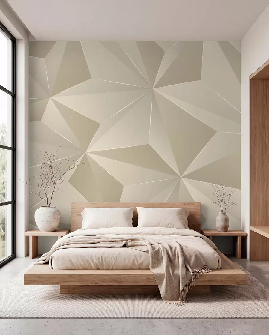 Fototapete Beigefarbenes geometrisches Relief u42449