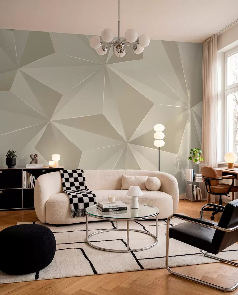 Fototapete Beigefarbenes geometrisches Relief u42449