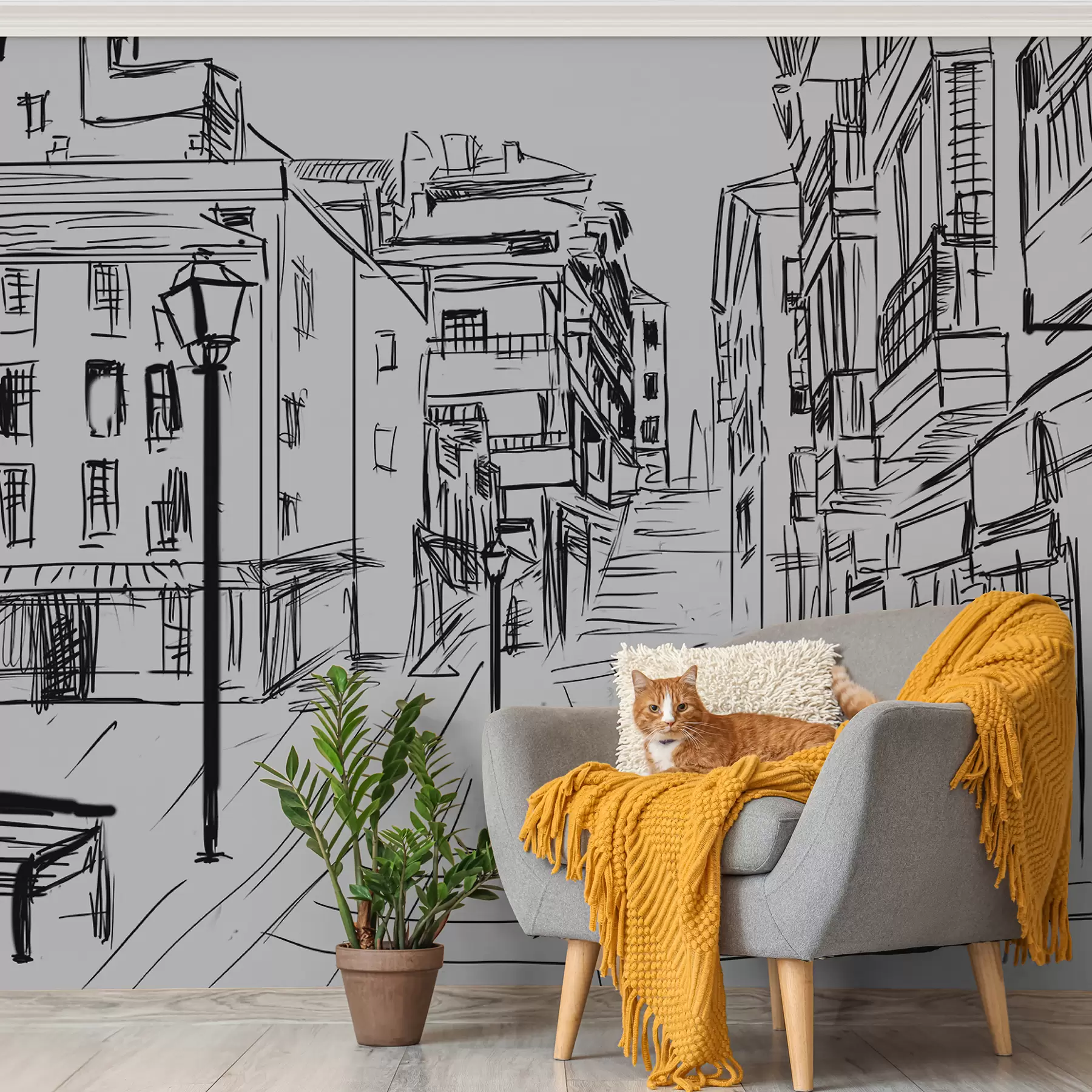 Fototapete Gebäude, schwarze e Infrastruktur u51061