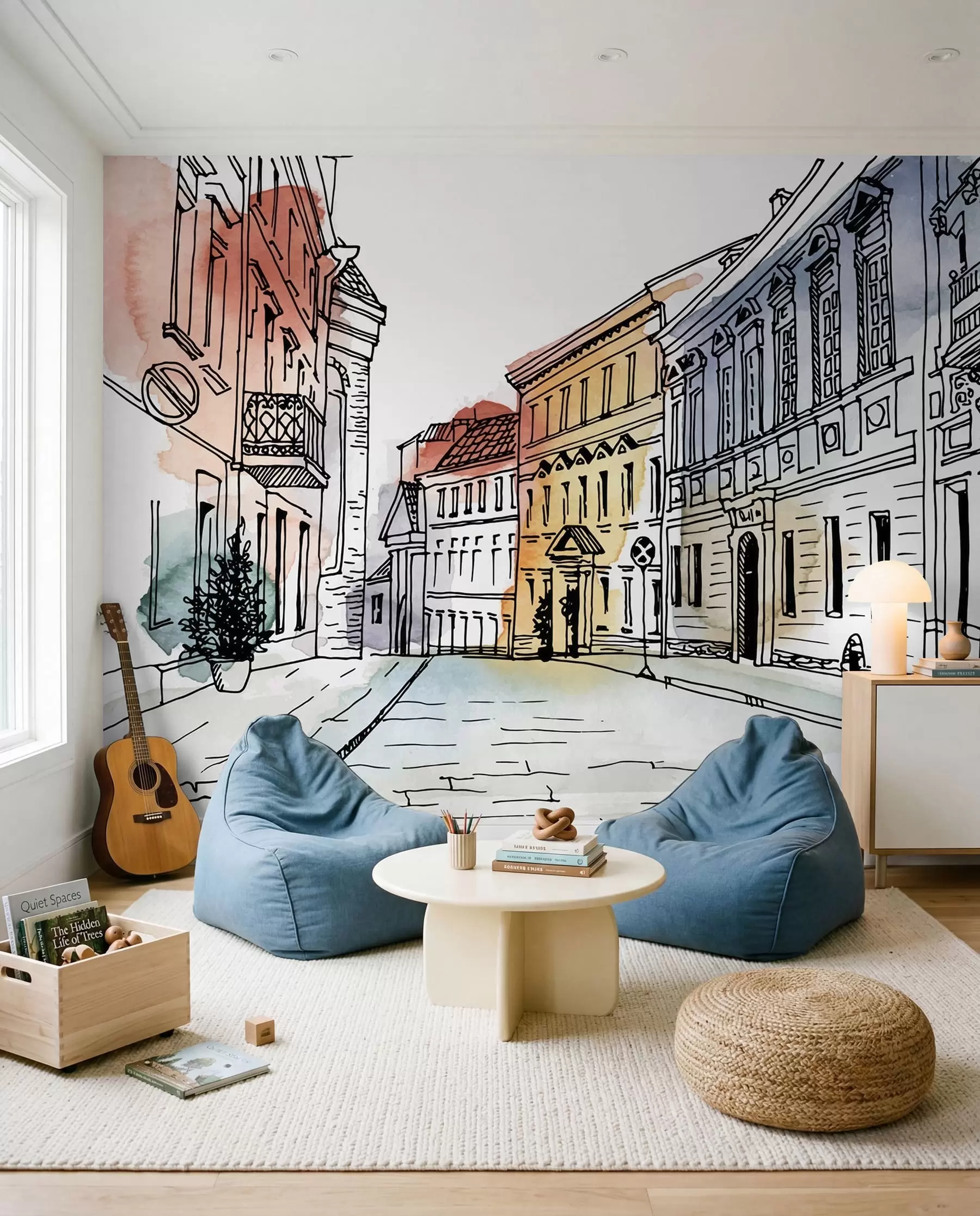 Fototapete Altstadt in Aquarell u51062