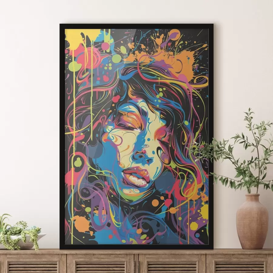 Fototapete Kräftige Farbtöne tanzen auf der Leinwand f39034