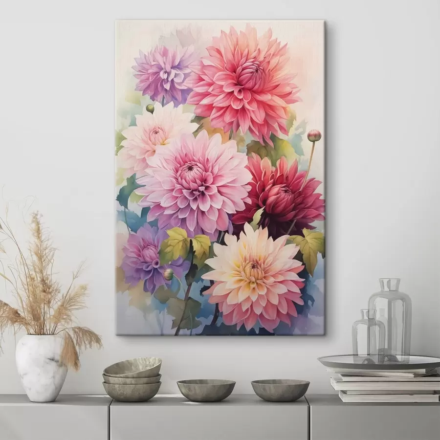 Wandbilder Helle Chrysanthemen Nachahmung von Aquarell-Stil s42116