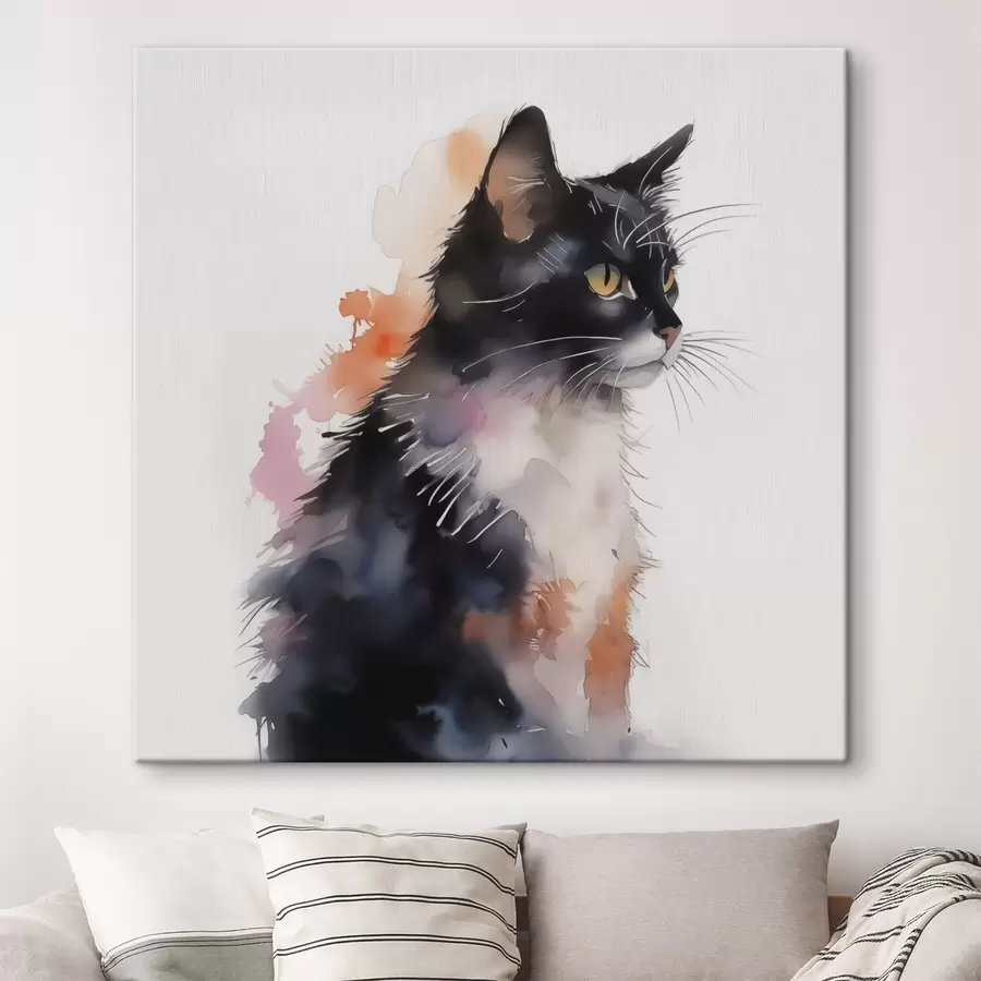 Wandbilder Katzenimitation Aquarell s42121