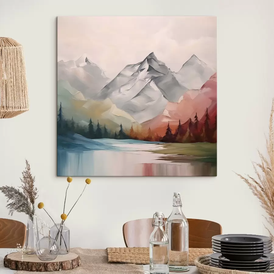 Wandbilder Berge und Wald Nachahmung der Malerei s42128