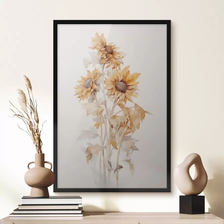 Fototapete Sonnenblumen Imitation Aquarell f42127