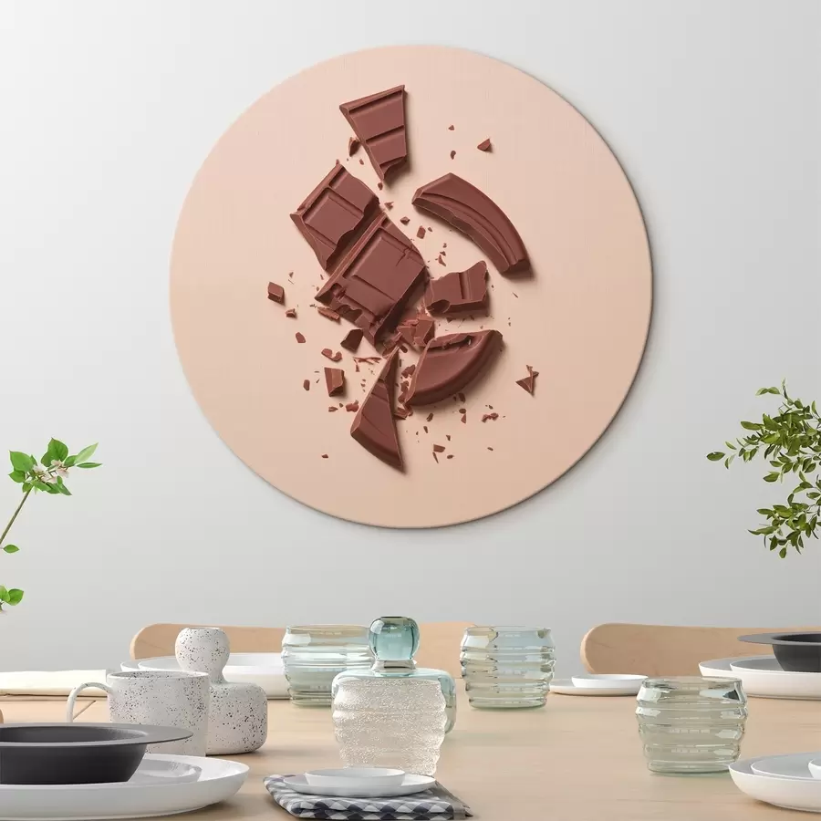 Wandbilder Gebrochene Stücke und Krümel von Schokolade in verschiedenen Formen r42114