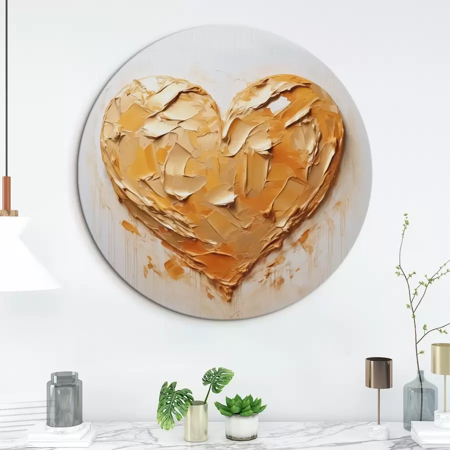 Wandbilder Herz-Imitation von Pinselstrichen, Gelb- und Orangetönen r42124