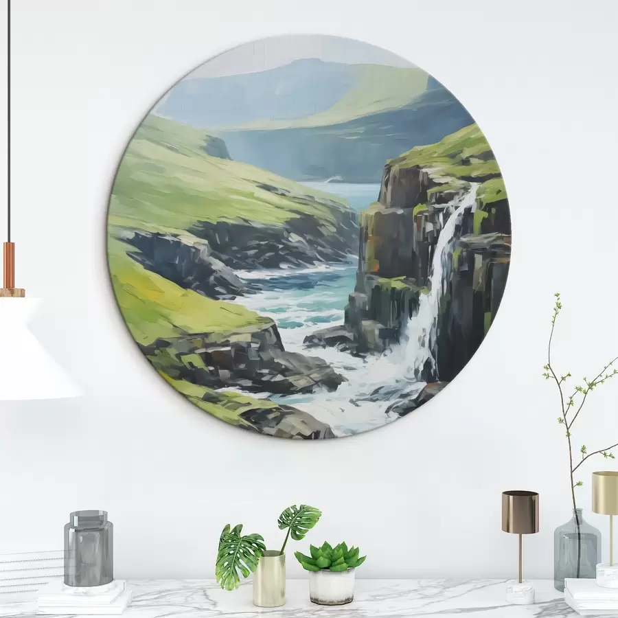 Wandbilder Fluss zwischen Fjorden Nachahmung der Malerei r42125