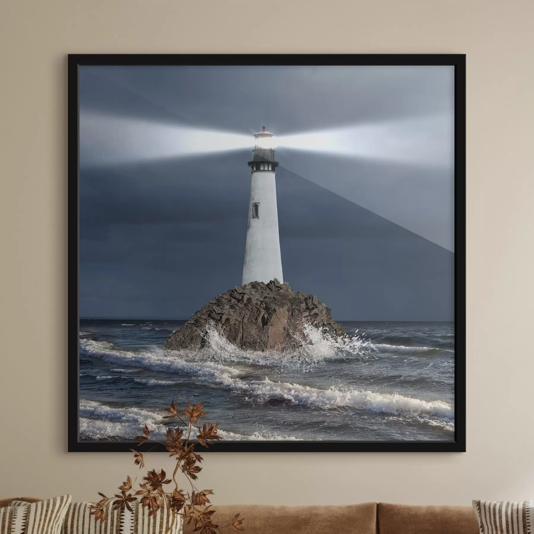 Fototapete Wasser, Leuchtturm und Himmel f08187