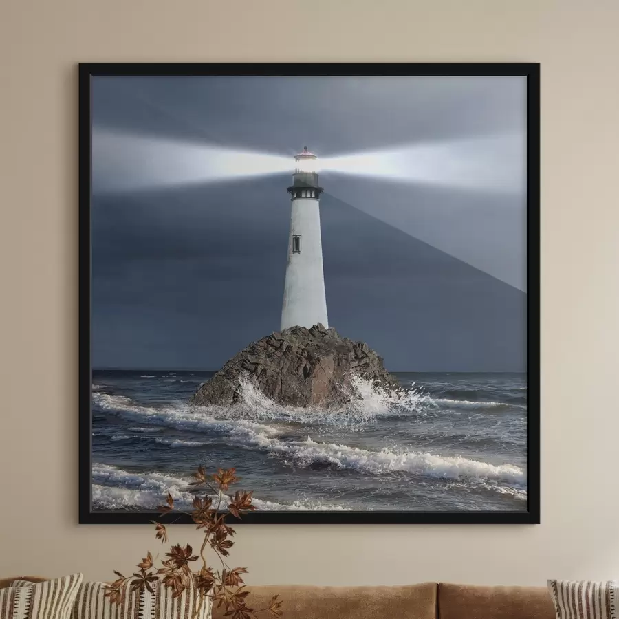 Fototapete Wasser, Leuchtturm und Himmel f08187