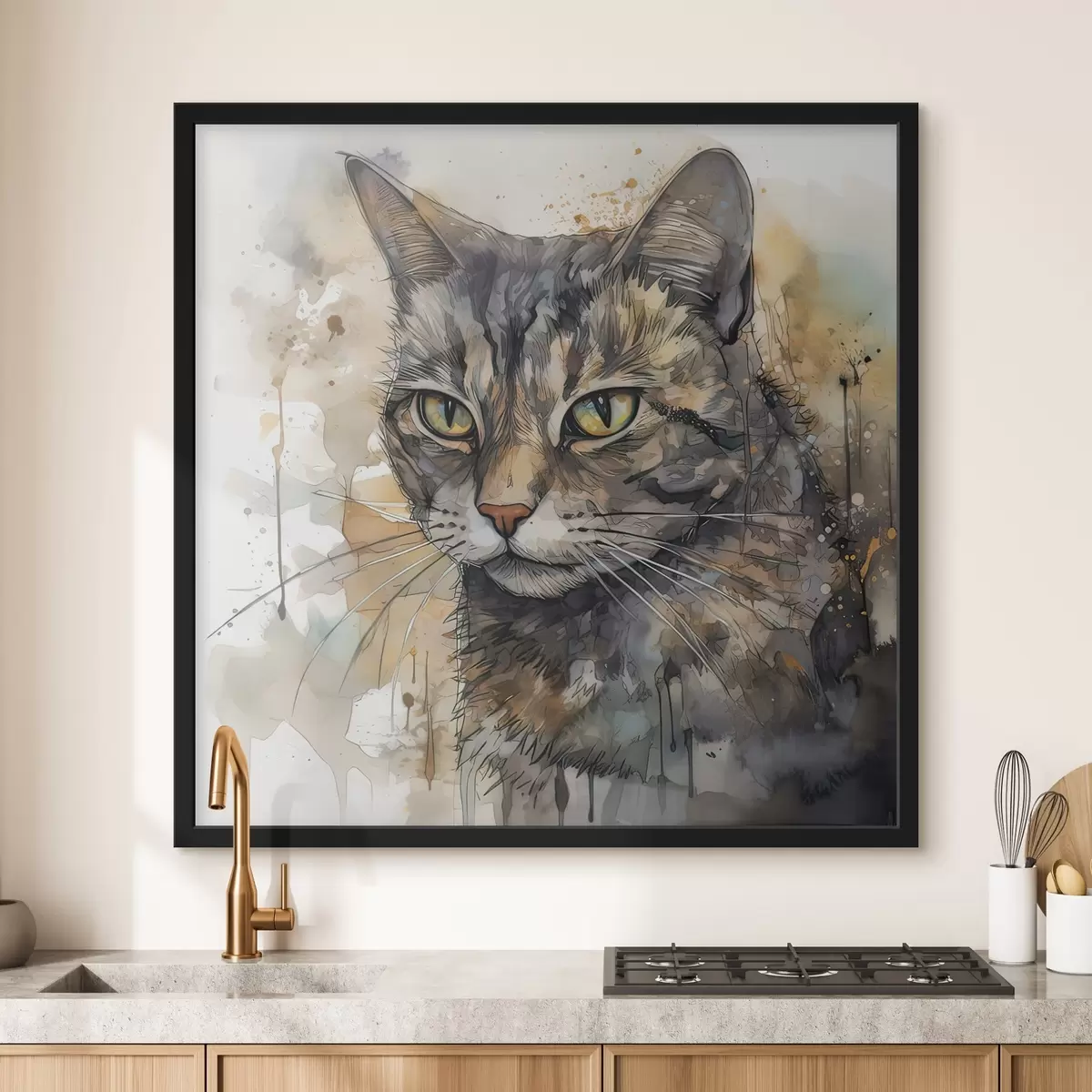 Poster Katze im Aquarell-Stil f32299