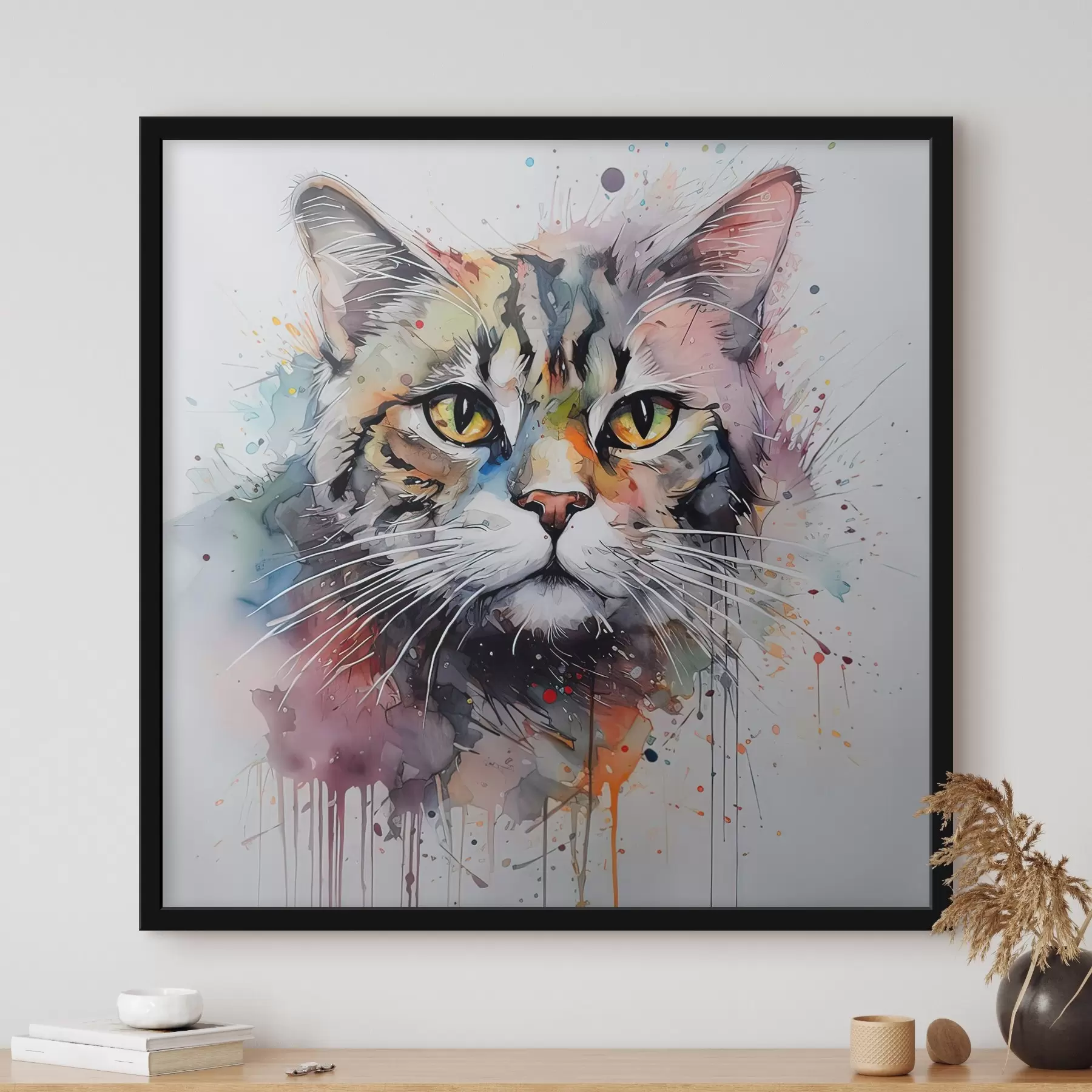 Fototapete Katze im Aquarell-Stil f32316