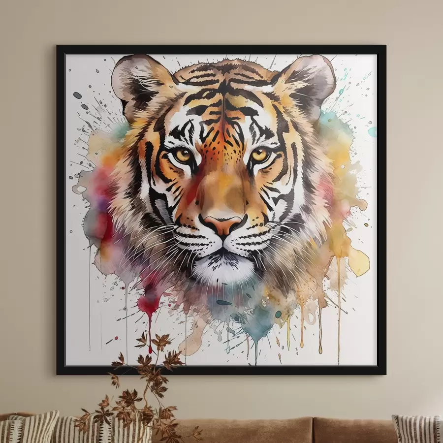 Fototapete Tiger in einem Aquarellstil f32335