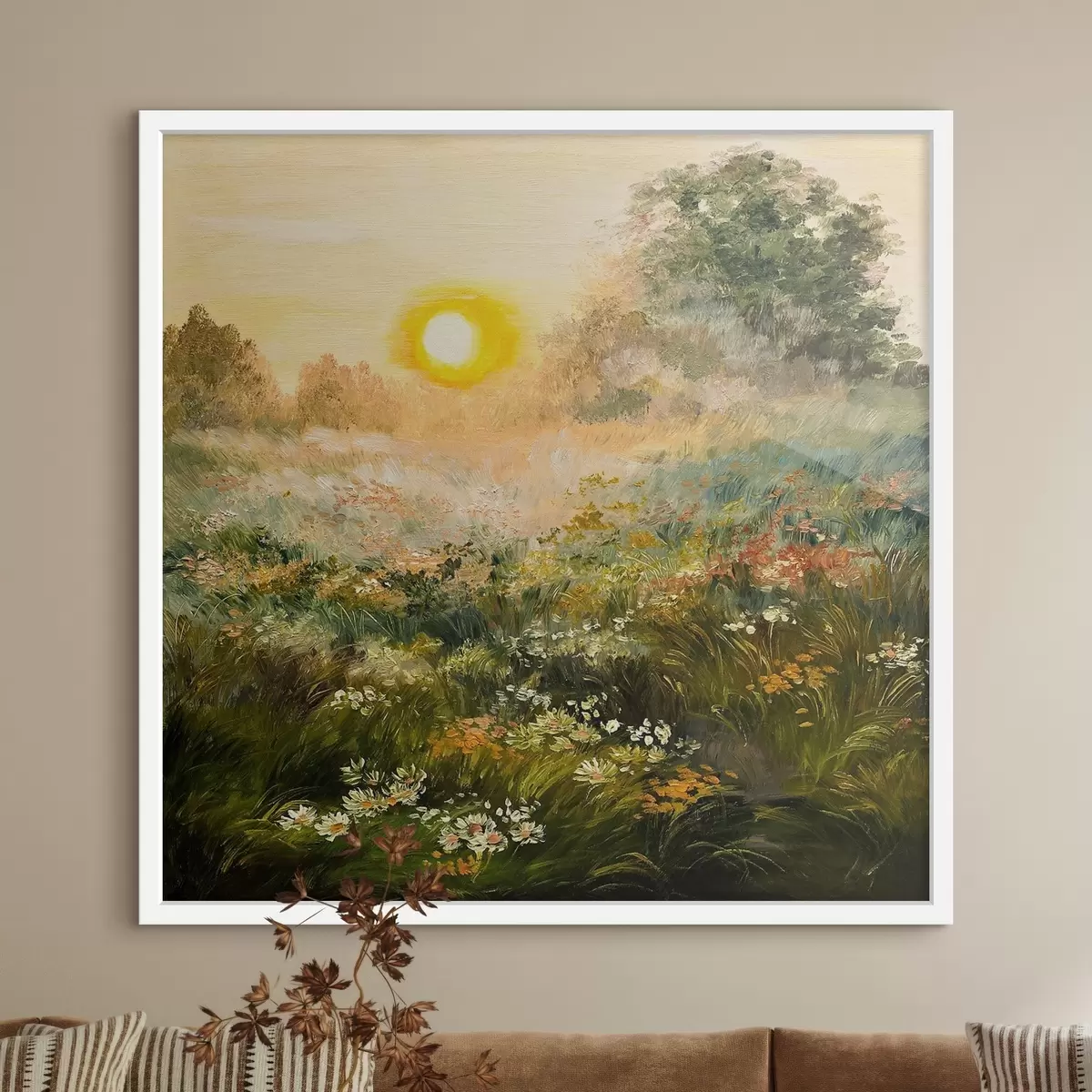 Poster Ölgemälde - Sonnenaufgang auf dem Feld f34612