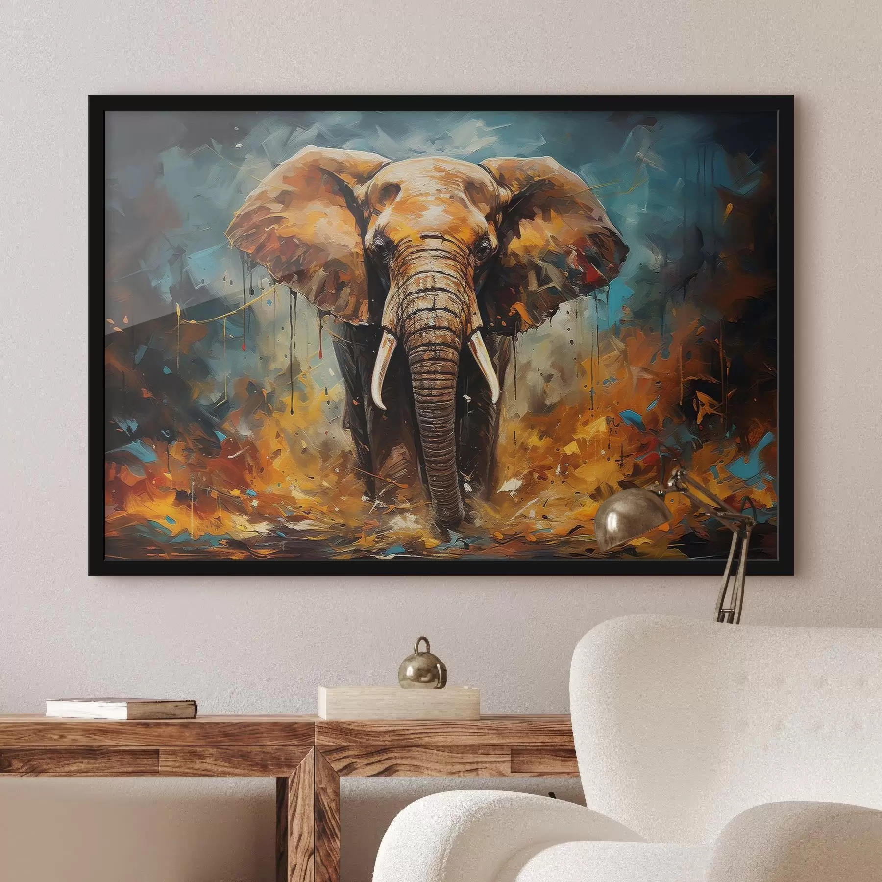 Wandbilder Abstrakte Zeichnung, Elefant f35505