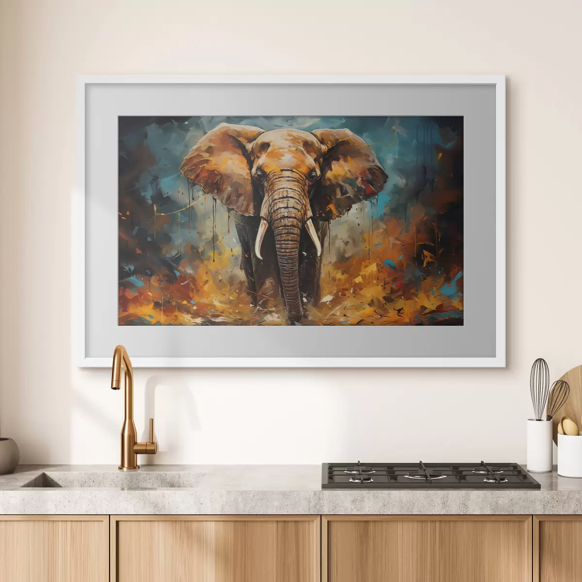 Poster Abstrakte Zeichnung, Elefant f35505