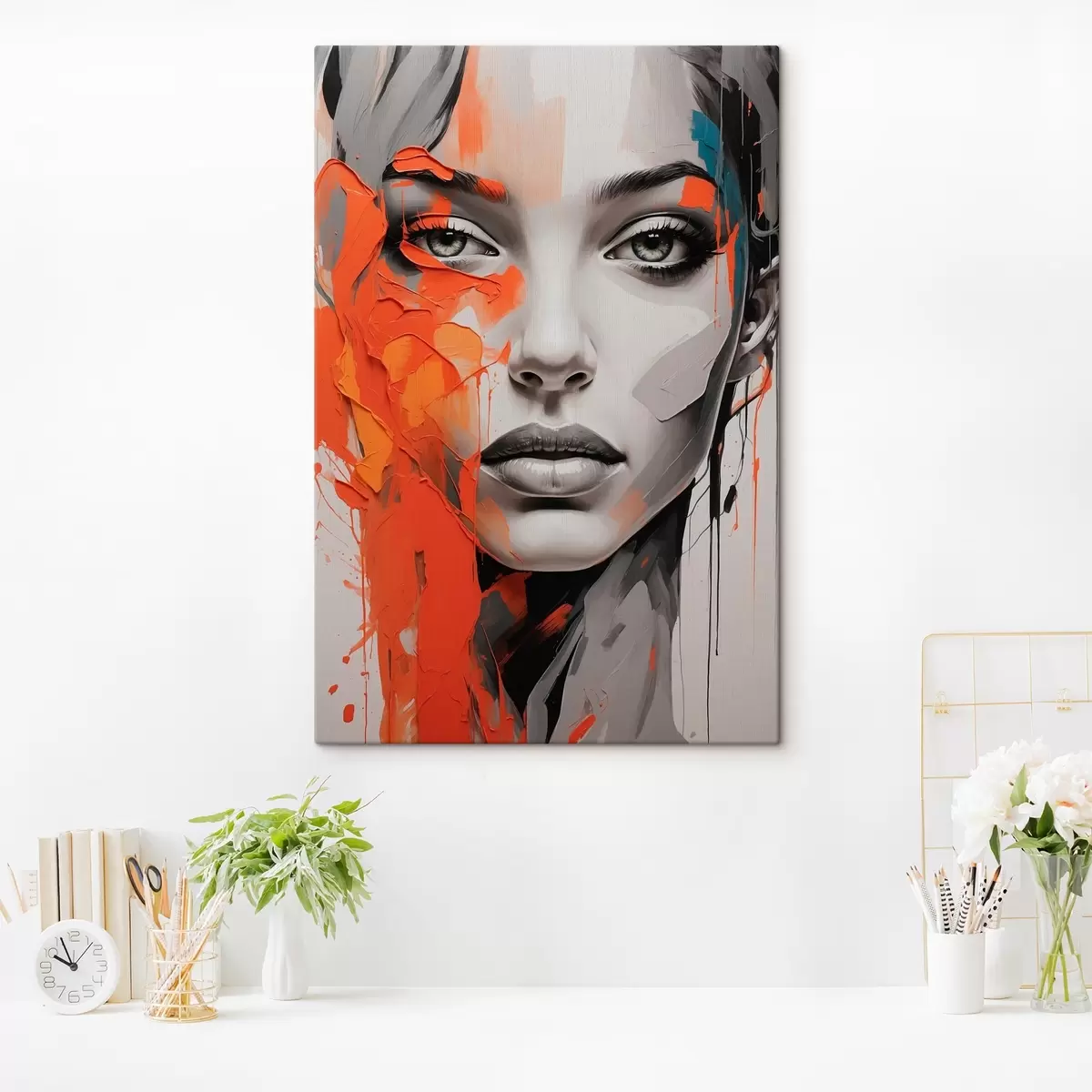 Wandbilder Gesicht eines Mädchens im Stil der Ölmalerei s41764