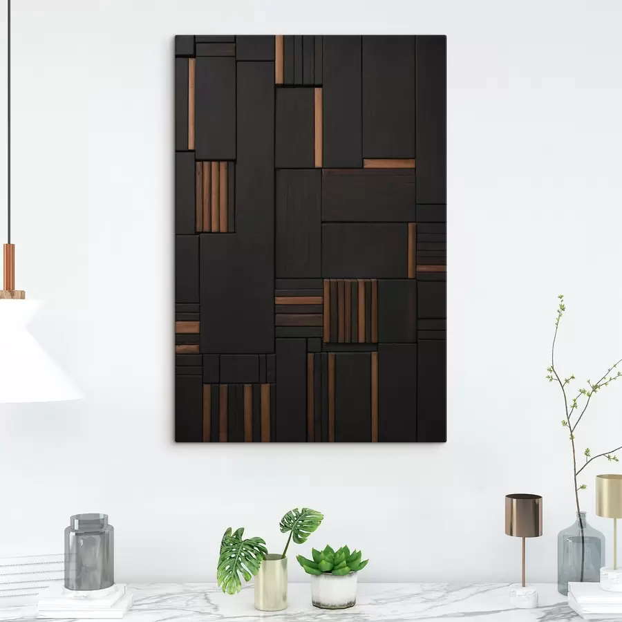 Wandbilder Wand mit dem Bild von Holzfliesen s41782