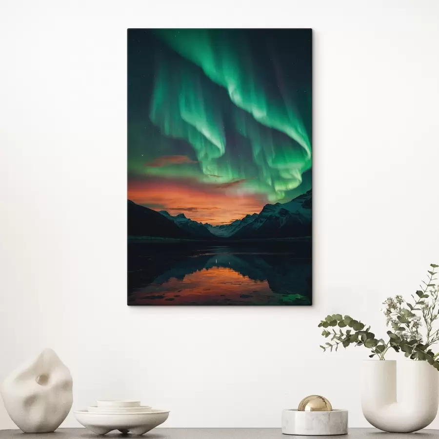 Wandbilder Nordlichter über den Bergen s41783