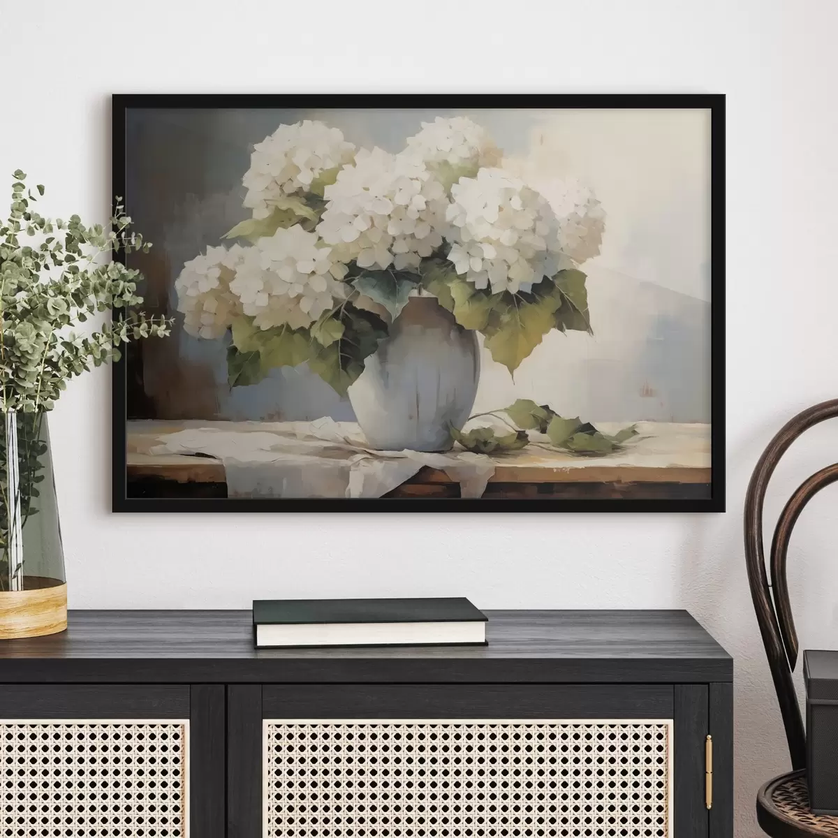 Poster Vase mit Blumen auf dem Tisch f41761