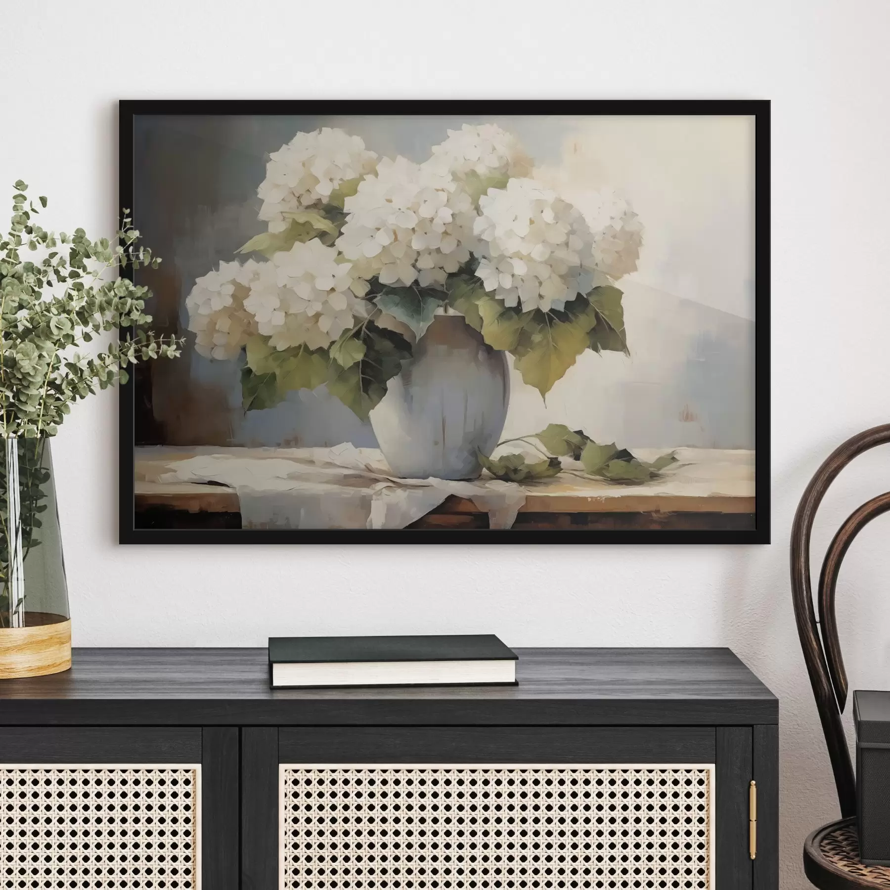 Wandbilder Vase mit Blumen auf dem Tisch f41761