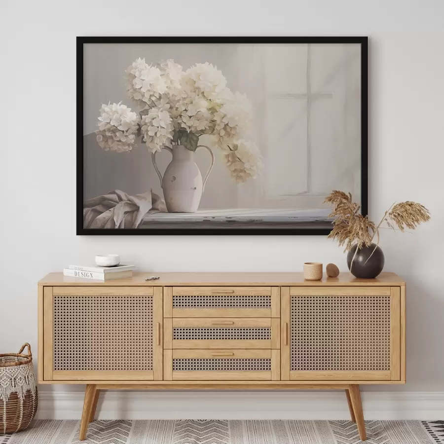 Fototapete Vase mit Blumen auf der Fensterbank f41762