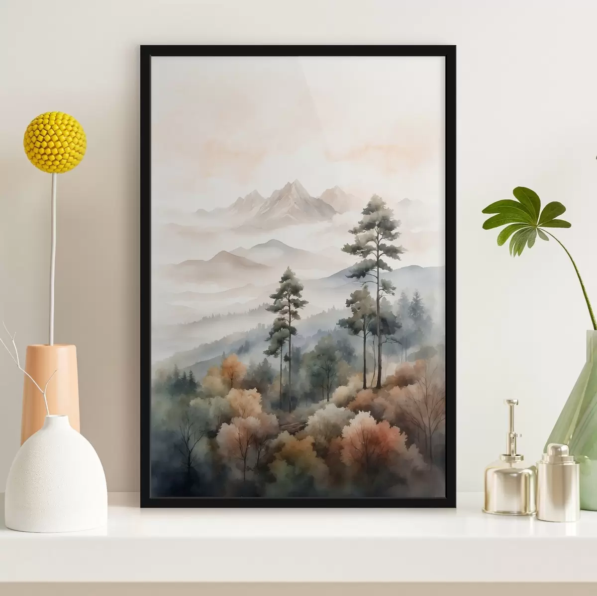 Poster Wald im Nebel f41780