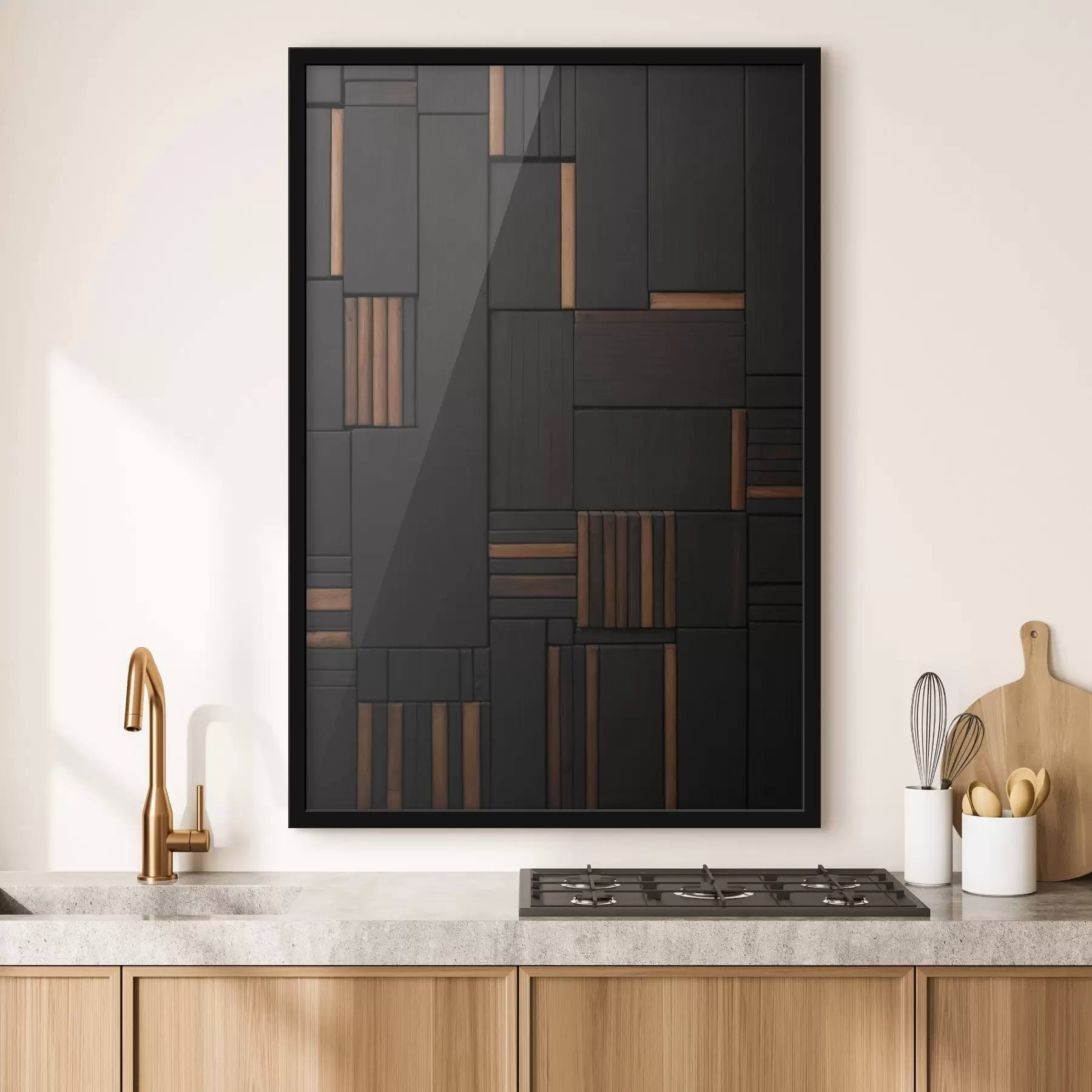 Wandbilder Wand mit dem Bild von Holzfliesen f41782