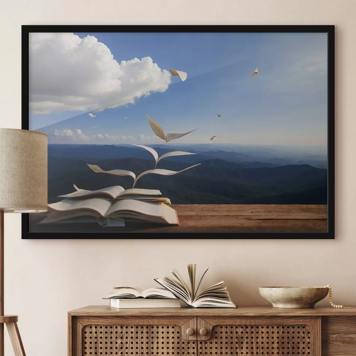 Poster Fliegende Seiten eines Buches f42095