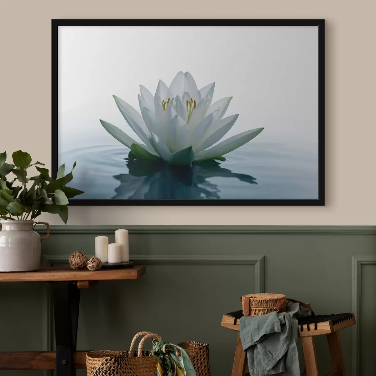 Poster Auf dem Wasser schwimmende Lilie f42098