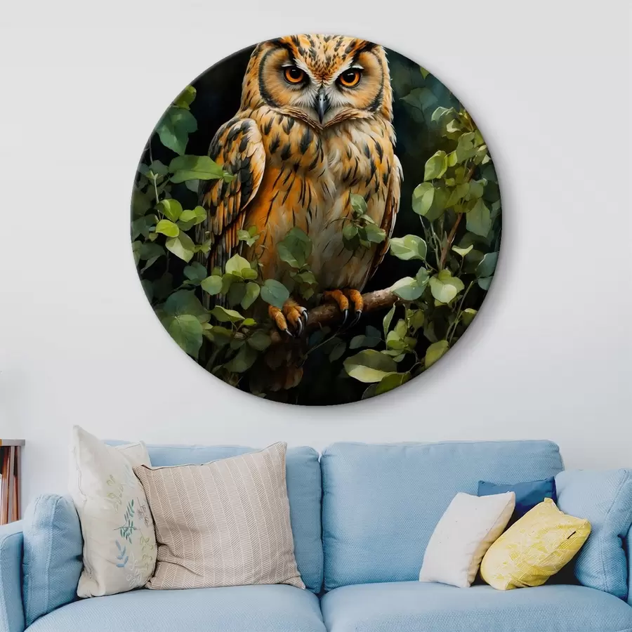 Wandbilder Eule auf einem Ast r41776