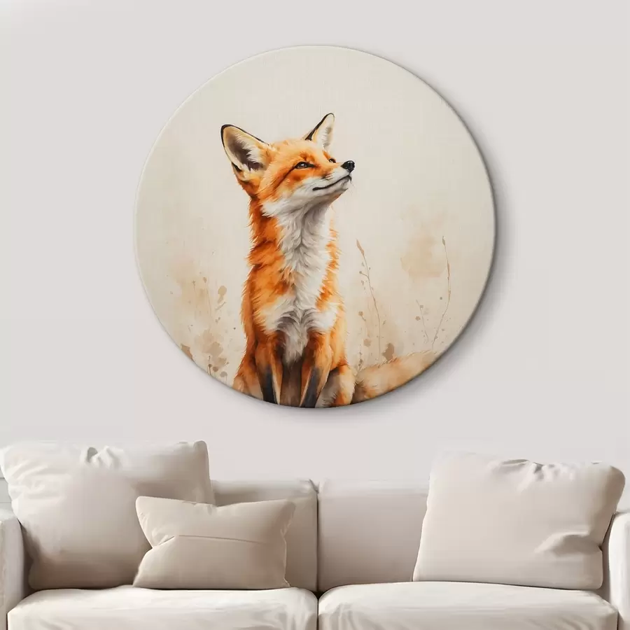 Wandbilder Fuchs auf beigem Hintergrund r41778