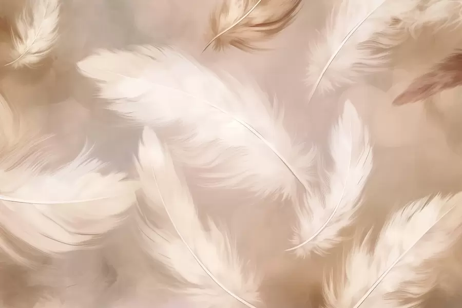 Fototapete Große Federn in Beige w02601v1