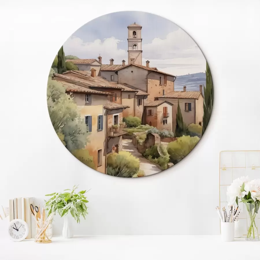 Wandbilder Italienische Vorstadt Straße Nachahmung Aquarell r42135
