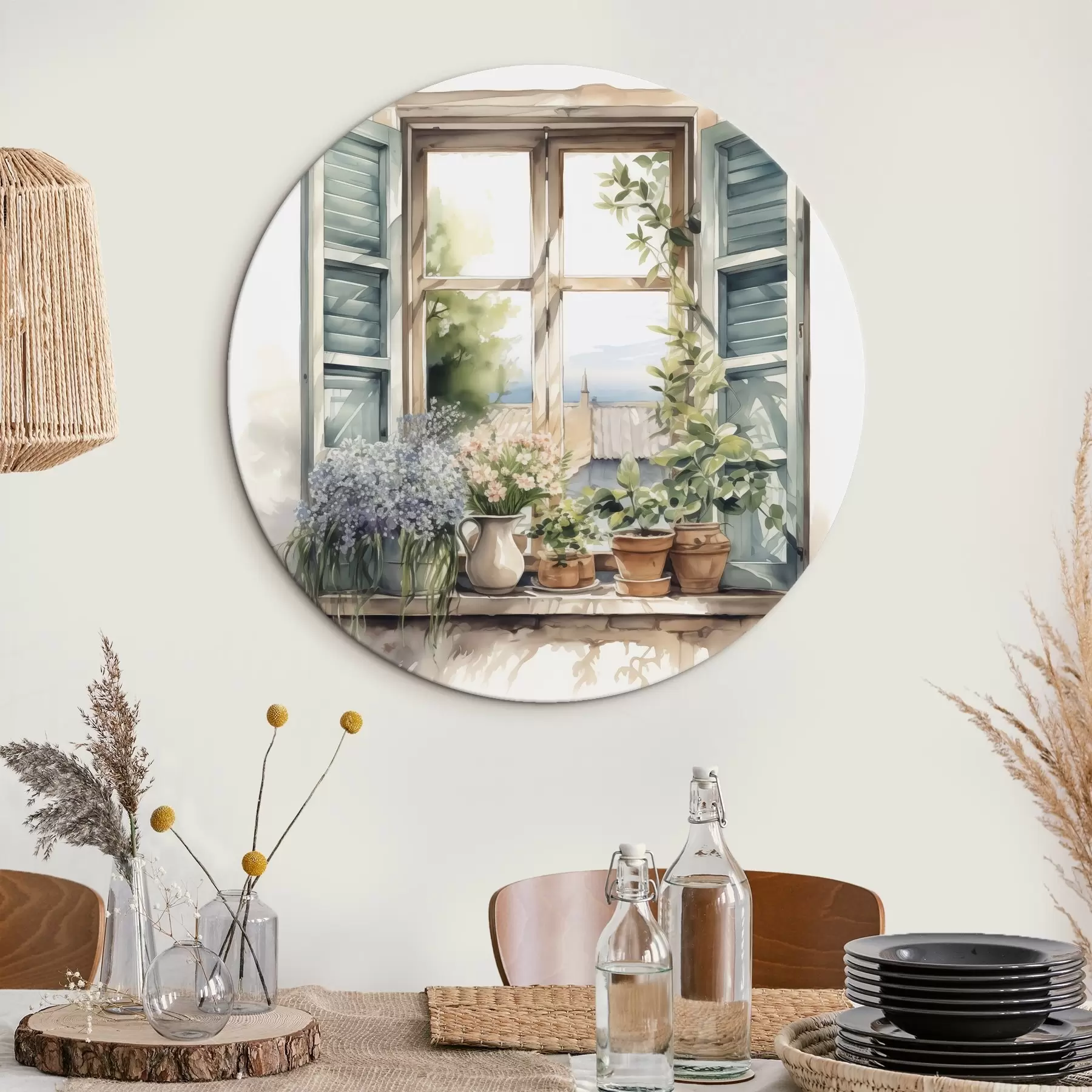 Wandbilder Vegetation auf der Fensterbank Nachahmung des Aquarells r42144