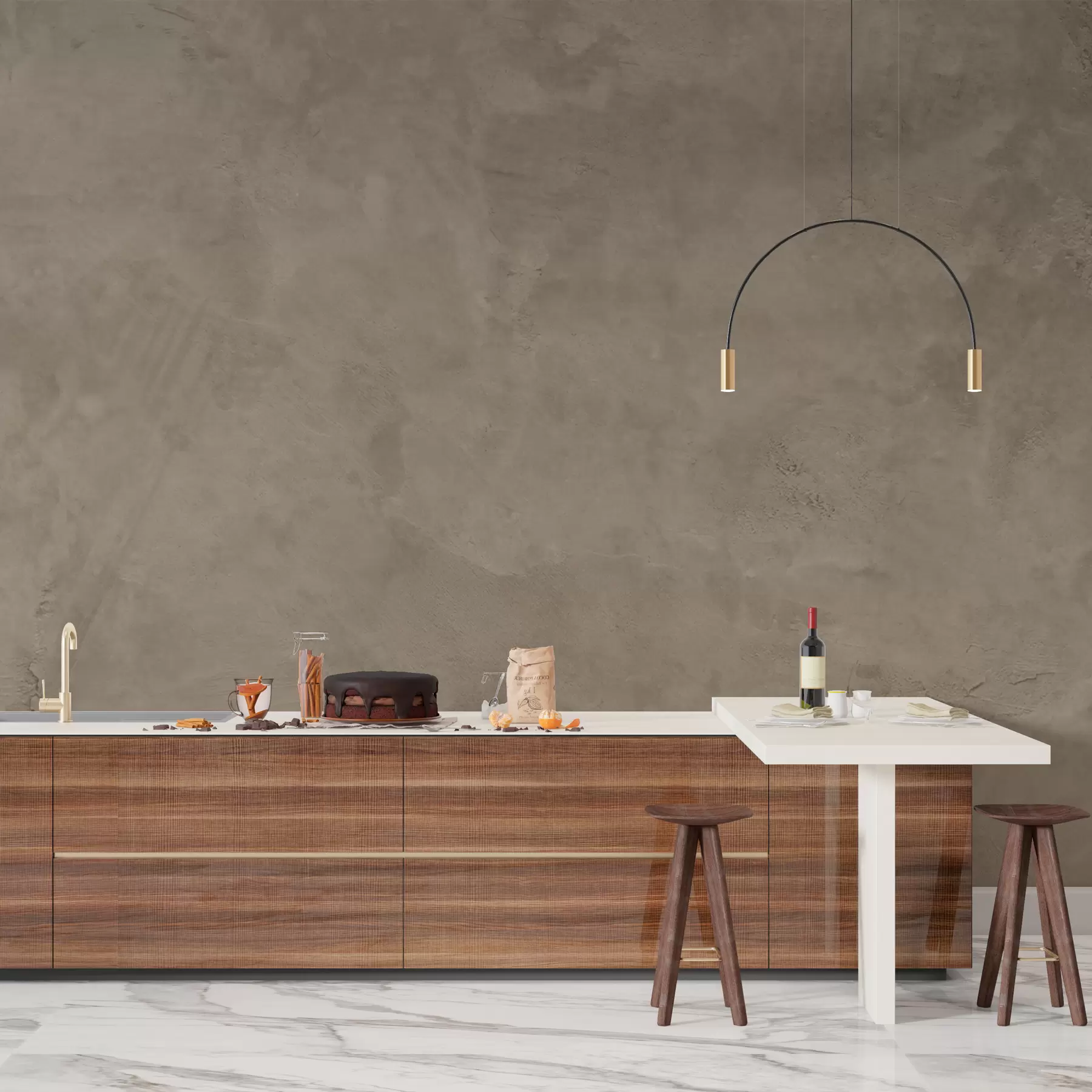 Fototapete Brauner und beiger Hintergrund mit Betonwandeffekt w02553v3