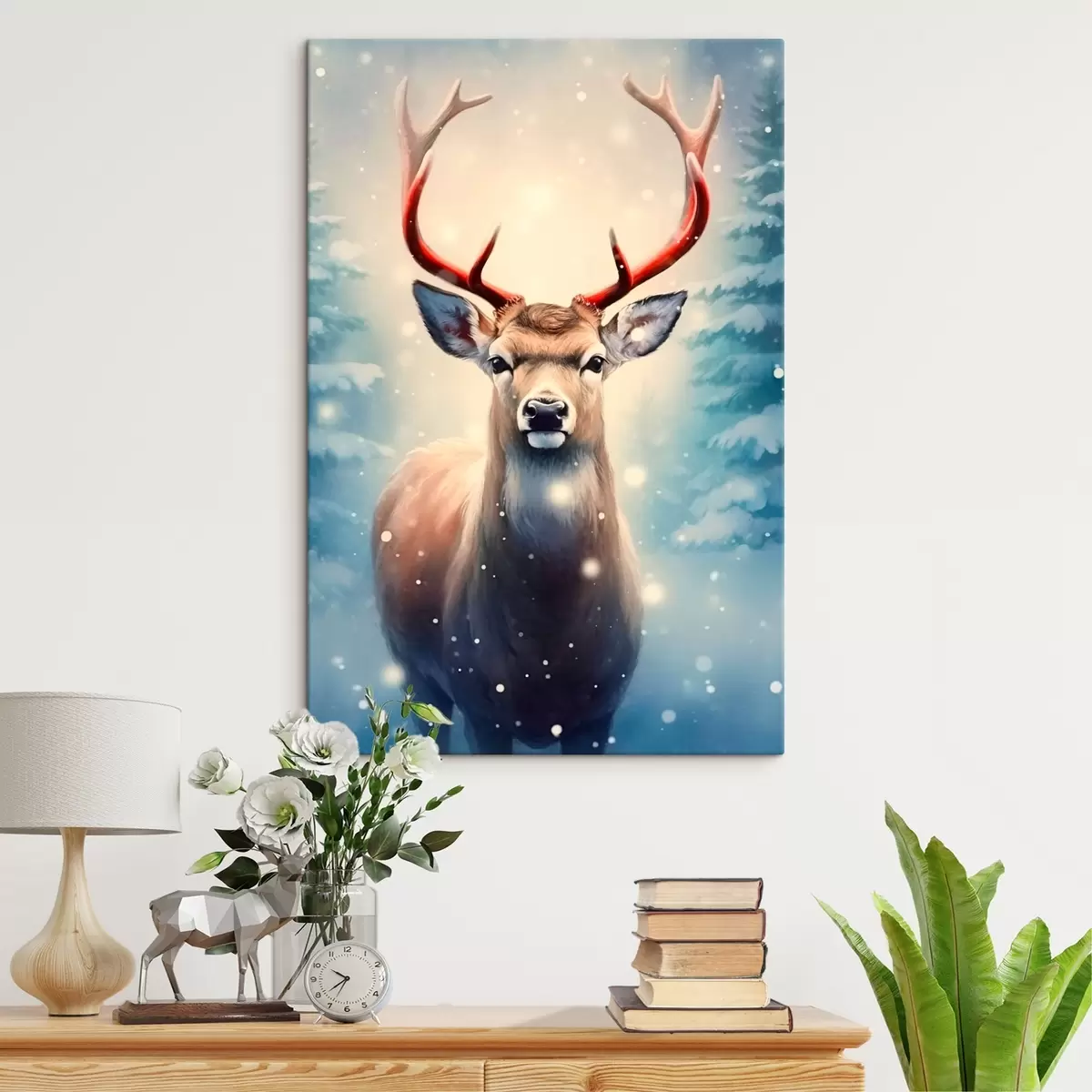 Wandbilder Winter-Rentiere s42169