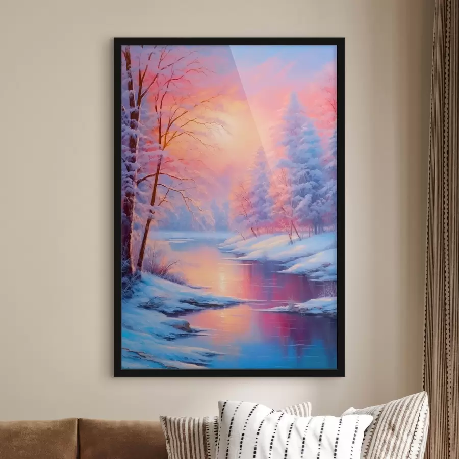 Fototapete Wintermärchen am Fluss f42149