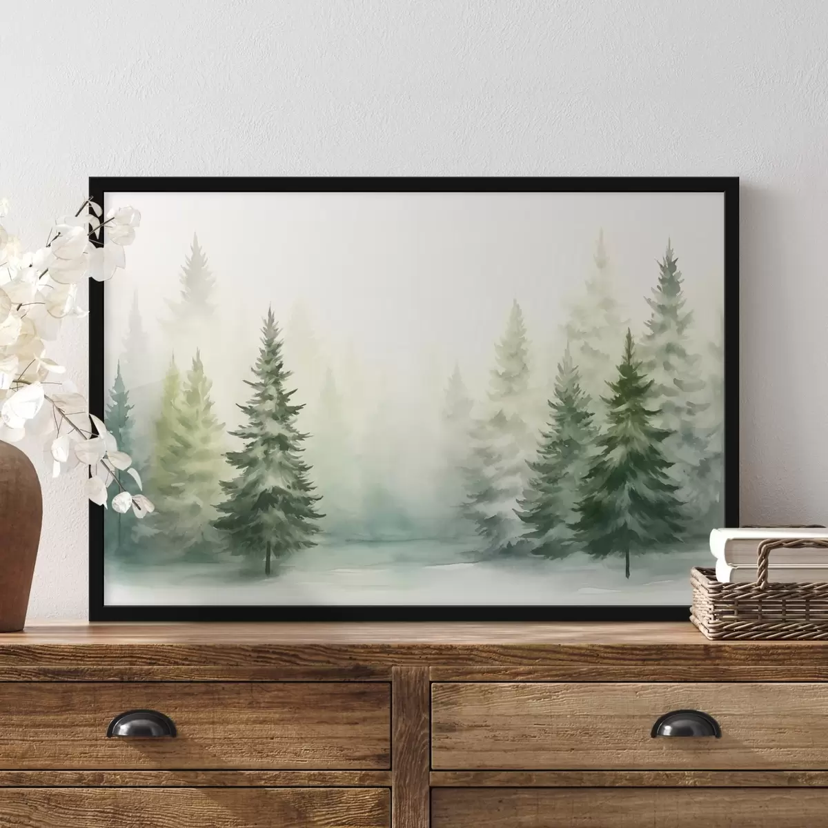 Poster Nebliger Tannenwald f42154