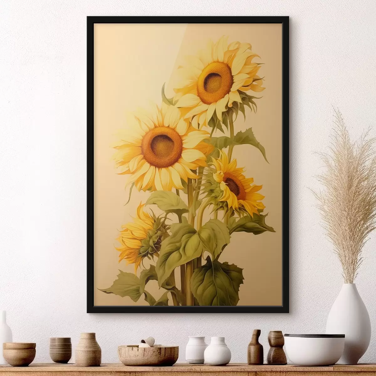 Poster Sonnenblumen im Sonnenlicht f42155