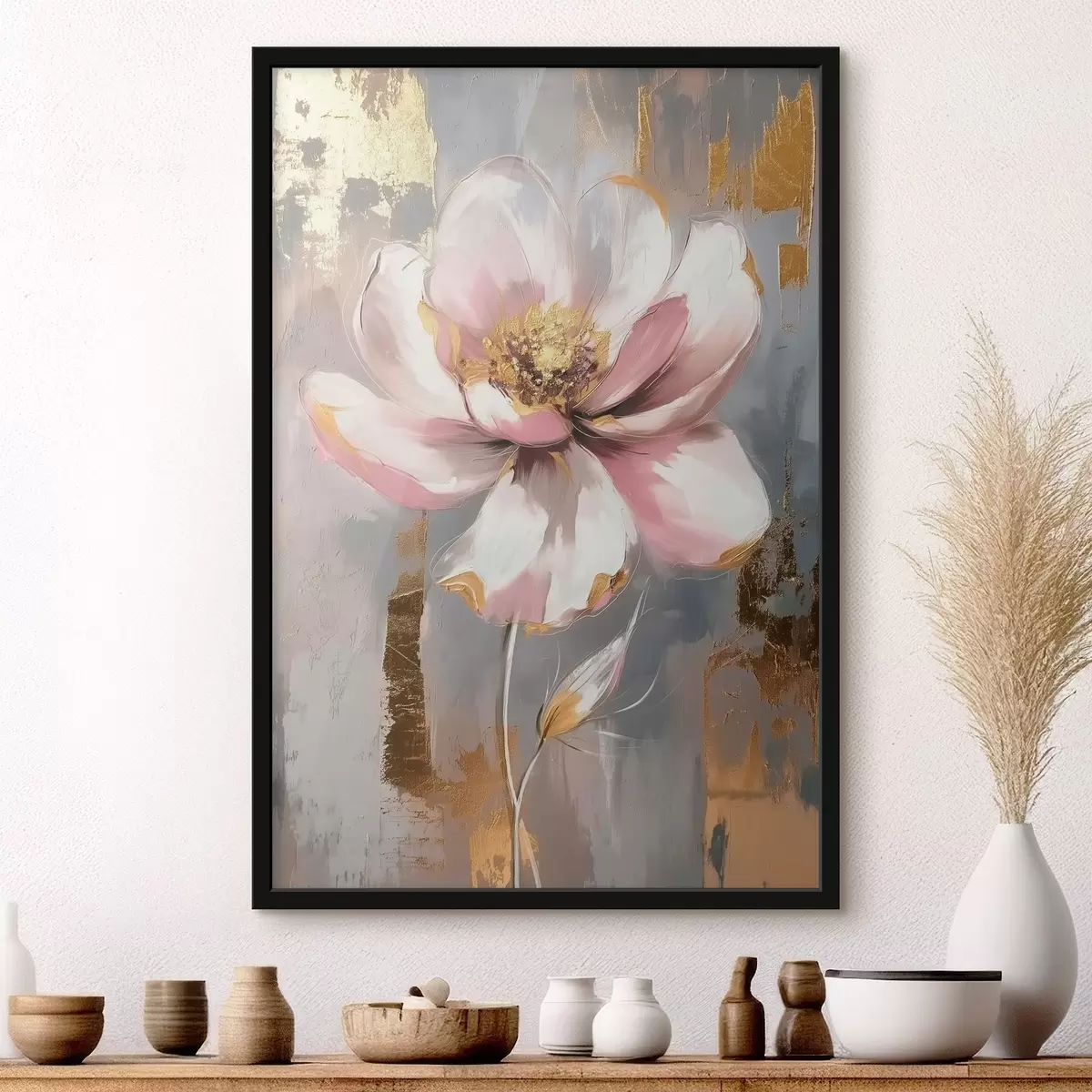 Poster Blume auf abstraktem Hintergrund f42167