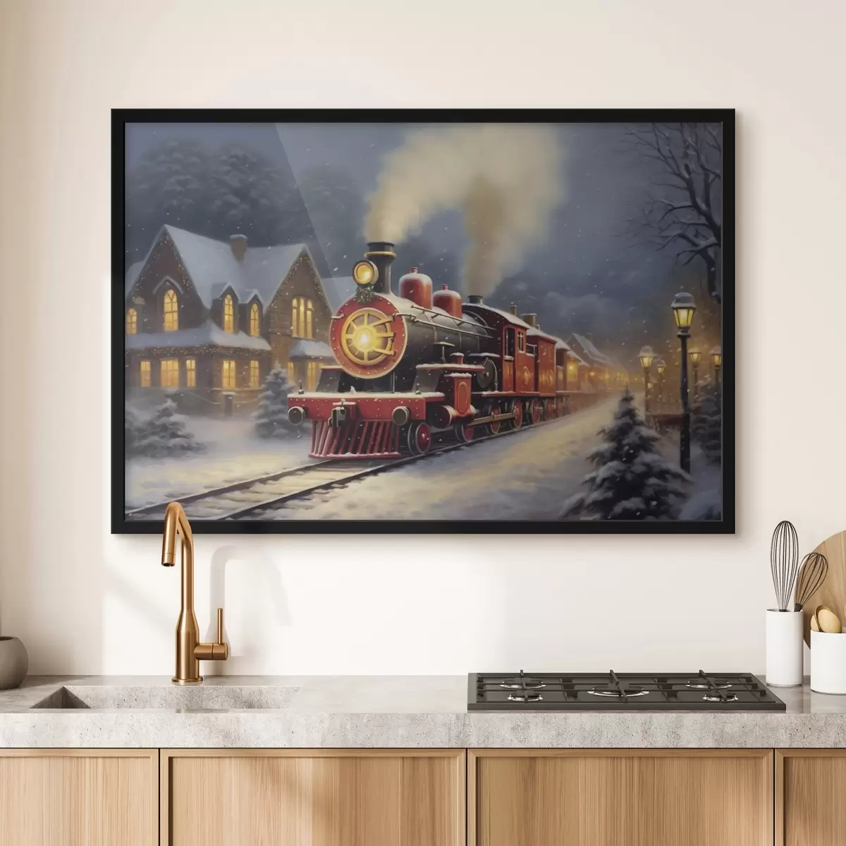 Poster Weihnachtszug im Wintermärchen f42168