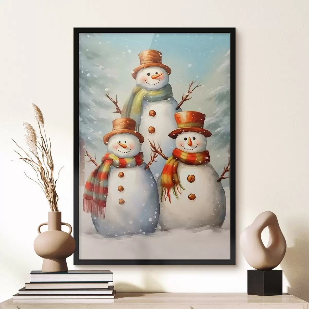 Poster Schneemänner im Winter f42170