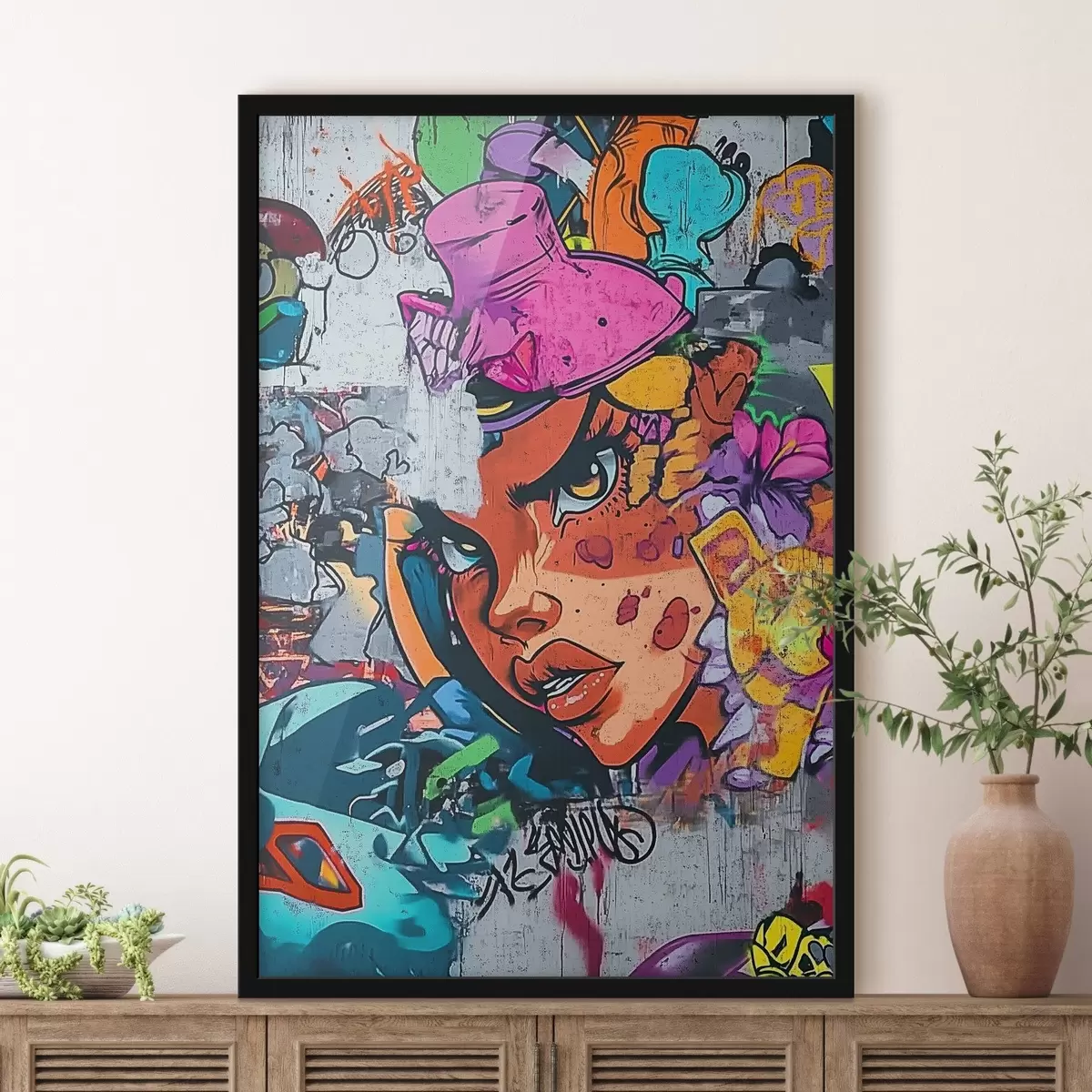 Poster Helles Graffiti-Porträt f42173