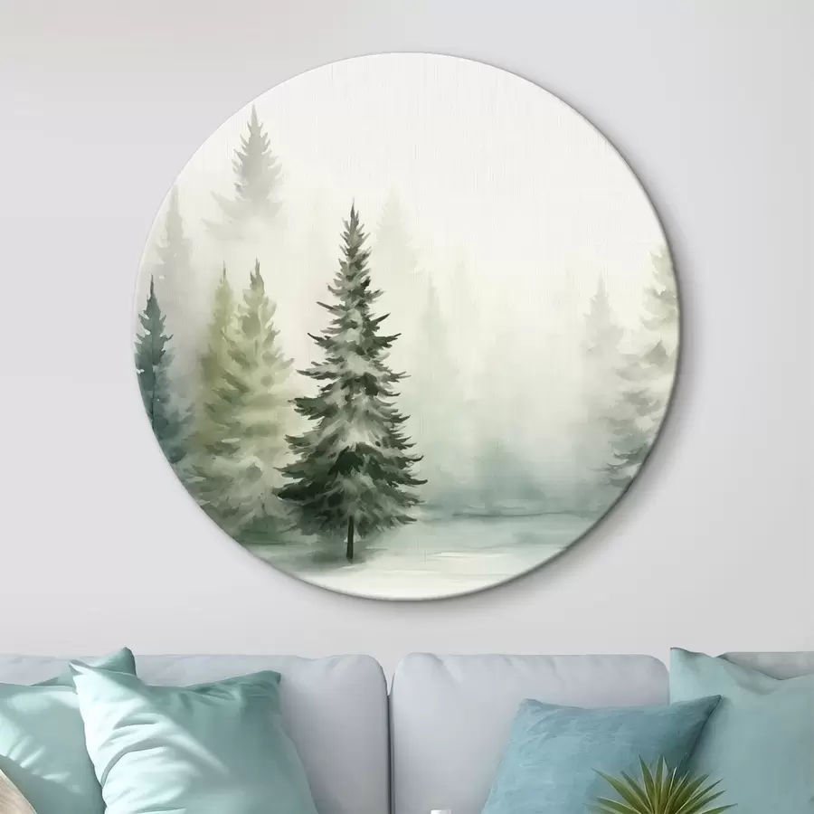 Wandbilder Nebliger Tannenwald r42154