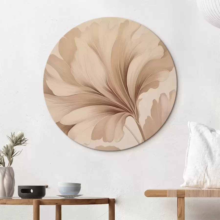 Wandbilder Beige Blätter mit sanften Kurven r42161